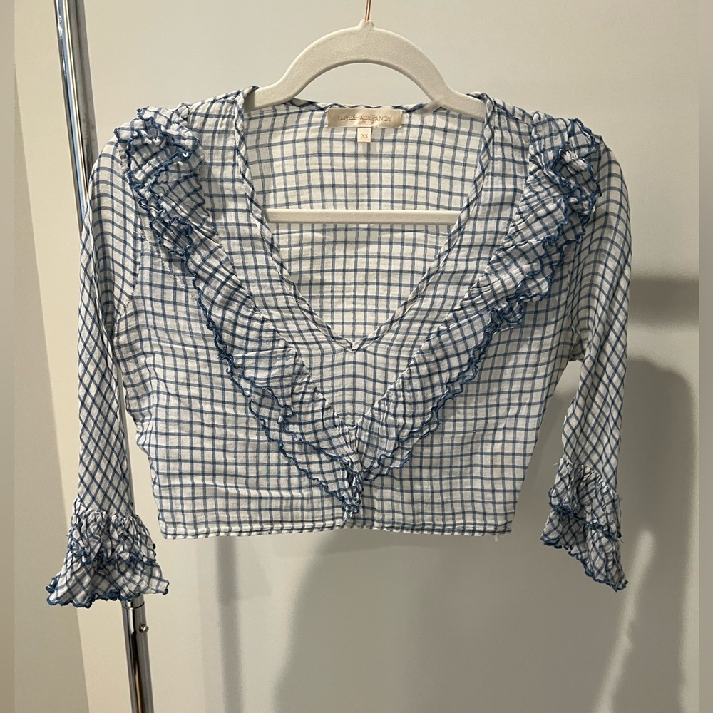Love Shack Fancy crop top and skirt lightly used